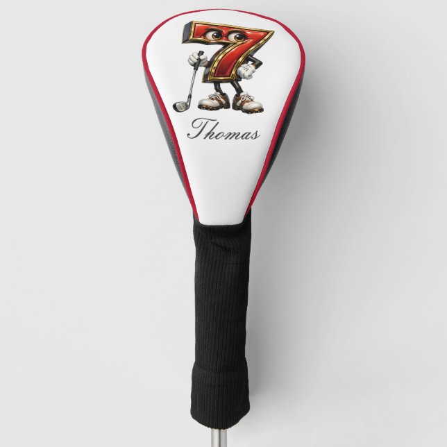 Personalized Lucky 7 Golf Head Cover (Front)