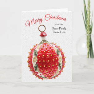 Personalized Lucky Mushroom Christmas Card