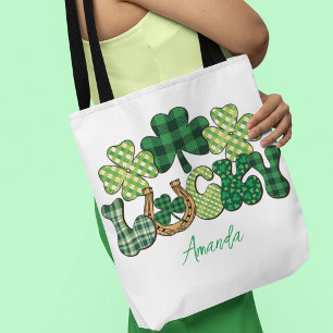 Personalized Lucky St Patricks Day Tote Bag
