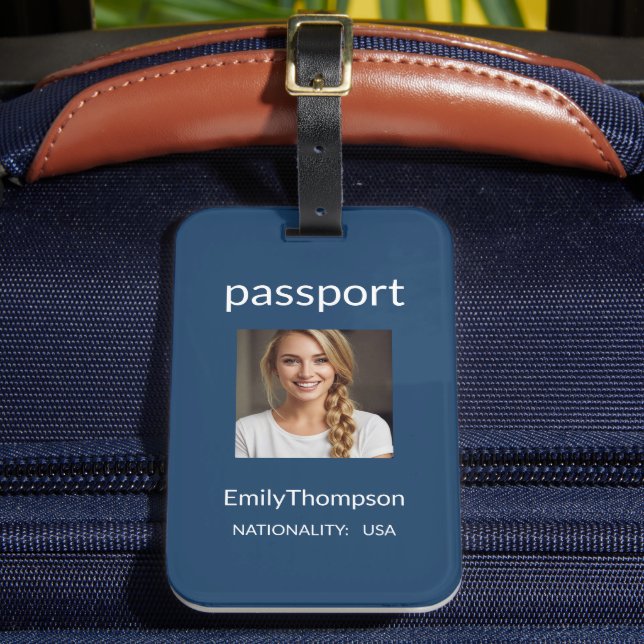 Personalized Luggage Tag with Photo & Details  (Front Insitu 2)