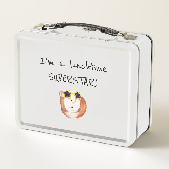 Personalized Lunch box with Guinea Pig Superstar (Back)