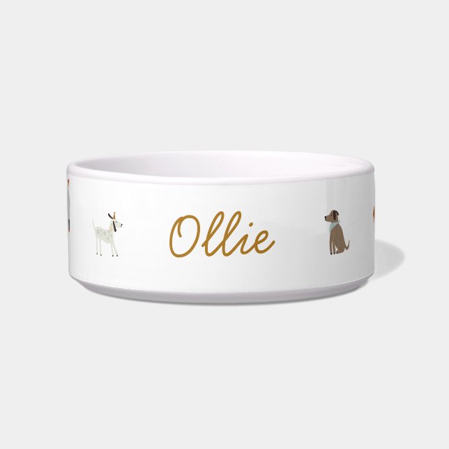 Personalized Luxe Dog Food Water Bowl (Front)
