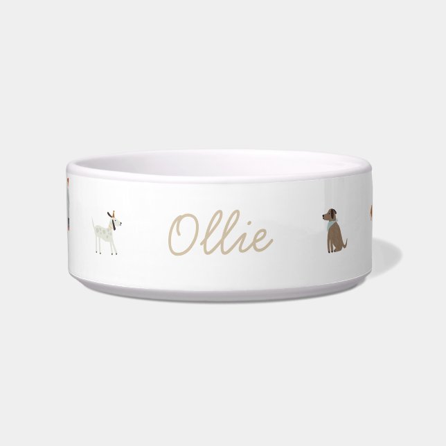 Personalized Luxe Dog Food Water Bowl (Front)