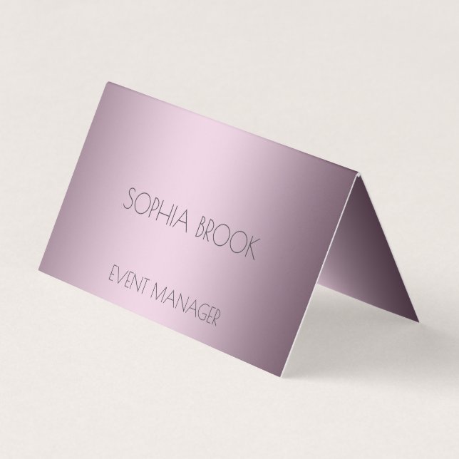 Personalized luxury dark silver metallic foil business card (Front)