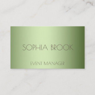 Personalized luxury olive green metallic foil business card