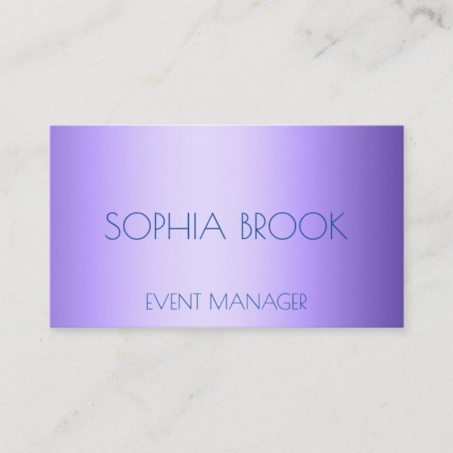 Personalized luxury purple metallic foil business card (Front)