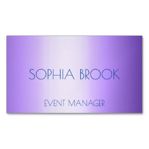 Personalized luxury purple metallic foil magnetic business card