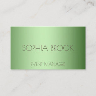 Personalized luxury silver green metallic foil business card
