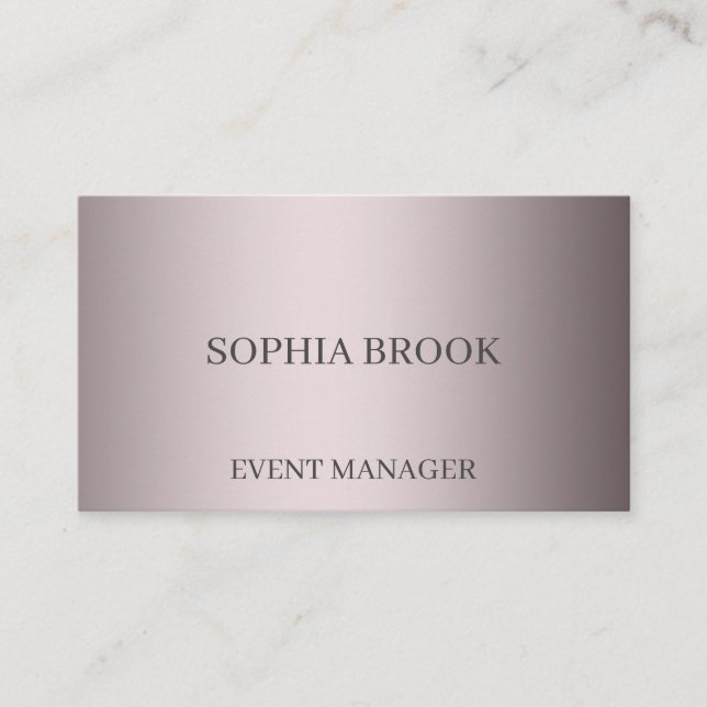 Personalized luxury silver metallic foil business card (Front)