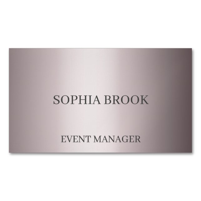 Personalized luxury silver metallic foil magnetic business card (Front)