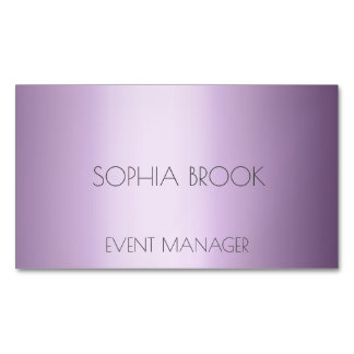 Personalized luxury violet metallic foil magnetic business card