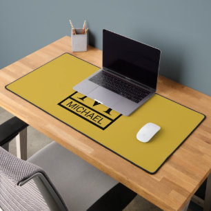 Personalized M Gold Gift Bag with Initial & Name Desk Mat