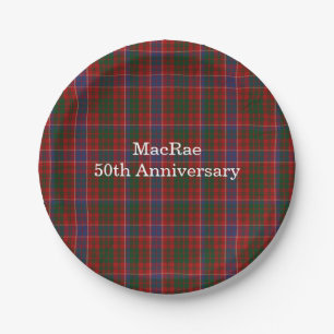 Personalized MacRae Clan Tartan Plaid Paper Plate