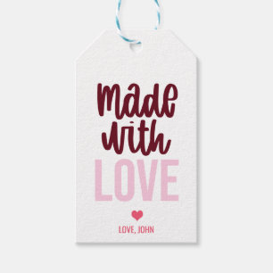 Personalized Made With Love Valentine's Day Gift Tags