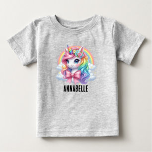 Personalized Magical Rainbow Unicorn Baby T-Shirt