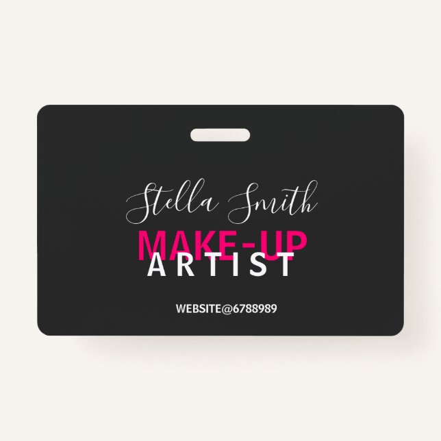 Personalized Makeup Artist Standard ID Badge (Front)