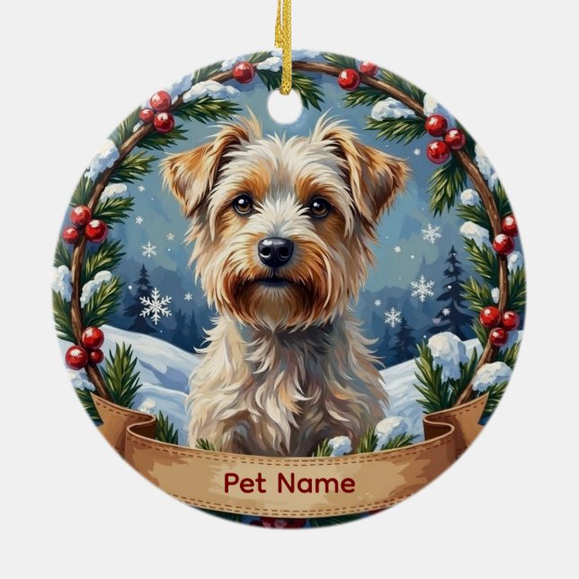 Personalized Maltese Christmas Ceramic Tree Decoration (Back)