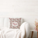 Personalized Mama Cherry Throw Pillow<br><div class="desc">Celebrate motherhood with this charming personalized “Mama” cherry throw pillow, designed in a vintage-inspired linocut style. Featuring delicate cherry blossoms and bold fruit motifs, this piece blends timeless botanical beauty with heartfelt sentiment. Customize with your name and special year (Est. date) to create a meaningful keepsake—perfect for new moms, baby...</div>