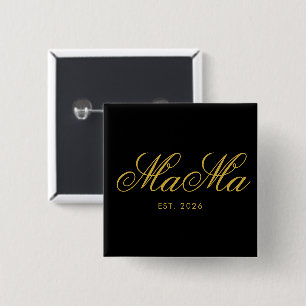 Personalized Mama Est Elegant Classic Black 15 Cm Square Badge