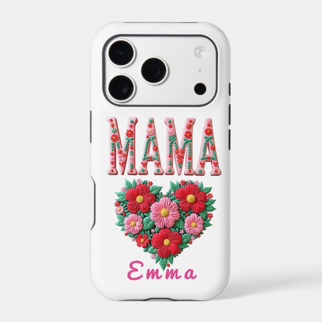 Personalized Mama Heart Floral Custom Gift (Back)