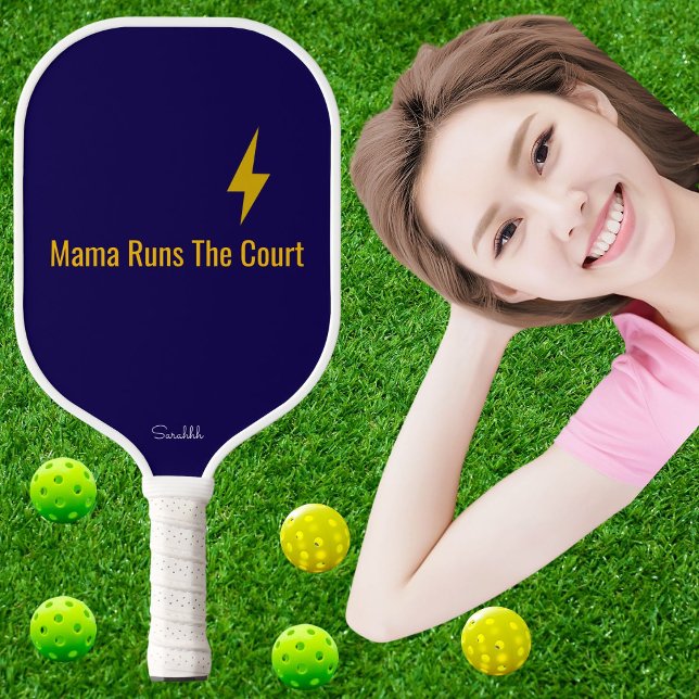 Personalized Mama Runs The Court Pickleball Mom Pickleball Paddle (Creator Uploaded)