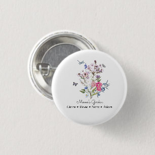 Personalized Mama's Garden 3 Cm Round Badge