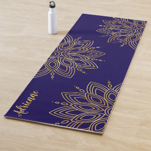 Personalized Mandala Yoga Mat Custom Name Fitness