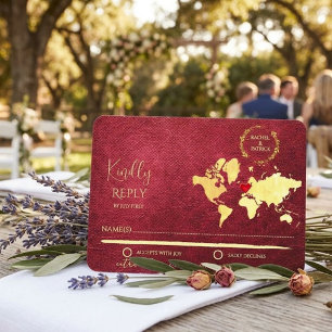 Personalized Map of Love Journey Wedding RSVP Card
