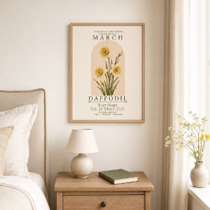 Personalized March Birth Flower Poster