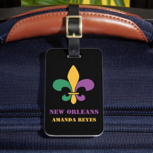 Personalized Mardi Gras New Orleans Luggage Tag