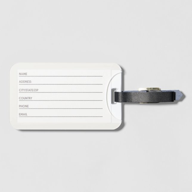 Personalized Maroon Wine Solid Color Luggage Tag (Back Horizontal)