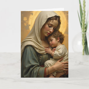 Personalized Mary Baby Jesus Christmas Card