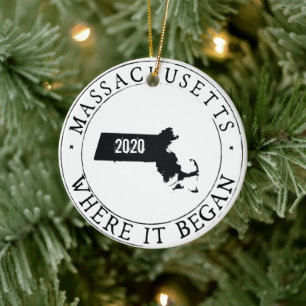Personalized Massachusetts Ornament