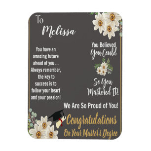 Personalized Master's Degree Graduation  Magnet
