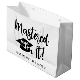 Personalized Masters Degree Graduation Mastered It Large Gift Bag