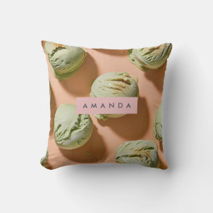 Personalized Matcha Ice Cream Scoop Cushion