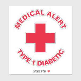 Personalized Medical Alert Diabetic Red