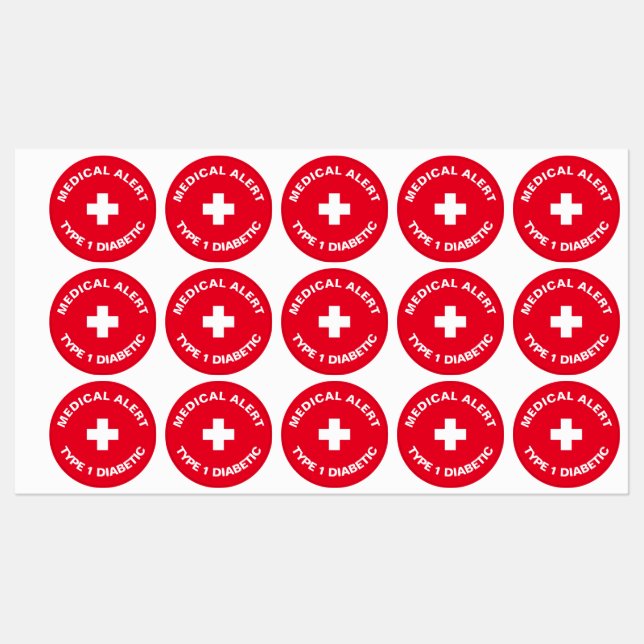 Personalized Medical Alert  Diabetic Red  (Sheet)