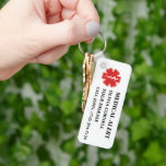 Personalized Medical Alert Medical Information ID Key Ring<br><div class="desc">Personalized Medical Alert Medical Information ID Keychain is 100% customizable, you can change the primary medical condition e.g., Type 1 Diabetes, Epilepsy, Rare Genetic Disorders, Heart Condition in the first text line, ICE contact number and name and add more detailed information about your medical condition. Thus you will provide first...</div>