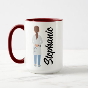 Personalized Medical Student Cute Female Doctor Mug