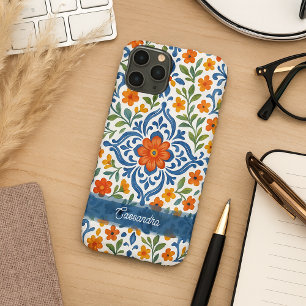 Personalized Mediterranean Floral Art Pattern Case-Mate iPhone Case