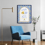 Personalized Mediterranean Tile Newlywed Home Poster<br><div class="desc">Newlywed home decor wall art featuring Mediterranean tile patterns, elegant script calligraphy, and a playful watercolor gelato ice cream design. Inspired by Italian coastal home decor and the sunny charm of the Amalfi Coast, this modern stylish poster captures the spirit of la dolce vita with bright blue and lemon citrus...</div>
