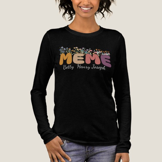 Personalized Meme floral design  Tri-Blend Shirt (Front)