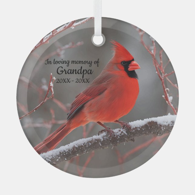 Personalized memorial Christmas  Glass Tree Decoration (Front)