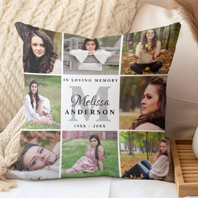 Personalized Memorial Keepsake Photo Collage Cushion (Creator Uploaded)