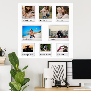 Personalized Memories Photo Collage with 8 Photos Poster