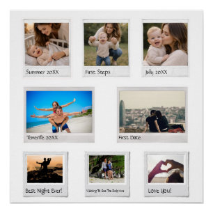 Personalized Memories Photo Collage with 8 Photos Poster