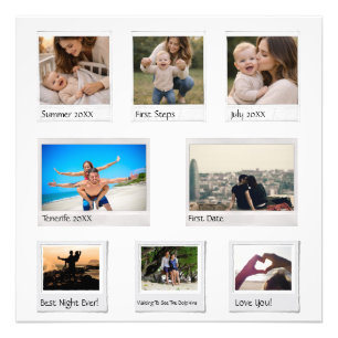 Personalized Memories Photo Collage with 8 Photos Print
