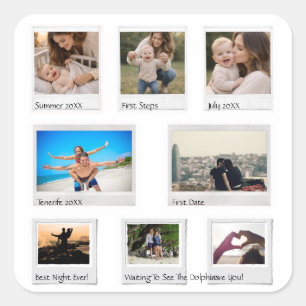 Personalized Memories Sticker Sheet with 8 Photos