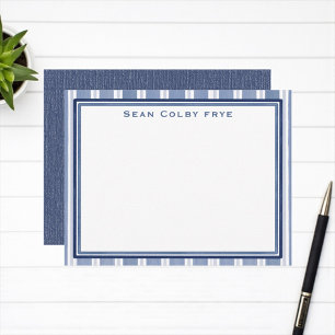 Personalized Men’s Blue Custom Stationery Card